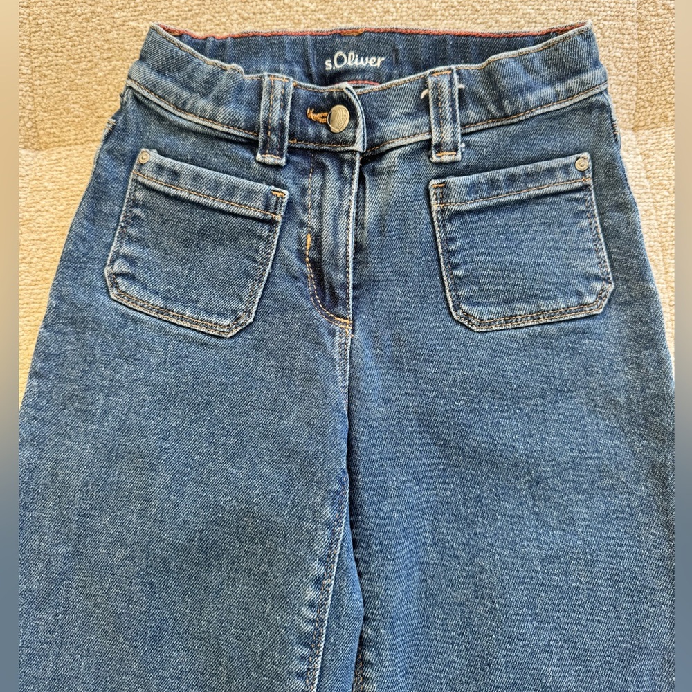 s.Oliver Kids Blue Straight Leg Jeans | Size 7–8Y (EU 128) | Classic Denim - Picture 2 of 7